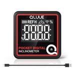 QLUUE Digital Angle Finder,Miniature Digital Inclinometer, TYP-C Charging,Backlight LCD Bevel Gauge Protractor Inclinometer for Carpentry, Building, Masonry, Automobile