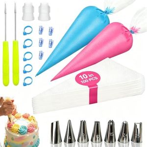 121 Pcs Piping Bags and Tips Set, Disposable Pastry Bags for Icing Kit