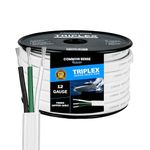 12 Gauge 3 Conductor Marine Wire - 30 ft Triplex Flat Marine Grade Wire Tinned Copper Oxygen-Free Insulated - 12/3 AWG UL 1426 Standard PVC Wire for Boat, Automotive, Speakers, Camper & Trailers