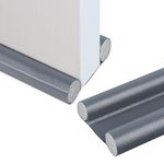 Under Door Draught Excluder 37in/96cm Double Side Door Draft Stopper Draft Excluder for Door Seal Strip Doors Adjustable Soundproof Draught Excluder for Bottom of Door (Grey)