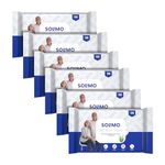 Amazon Brand - Solimo Adult Bed Bath Wipes 60 Wipes Pack of 6| With Aloe vera & olive extracts | Advanced Germ Protection