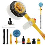 OROMYO Car Wash Brush Kit 360° Auto Rotating Car Cleaning Brush with Foam Bottle 39'' Long Handle Chenille Car Cleaning Brush Mop High Pressure Car Scrub Brush With Hose Attachment