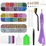 Epesl Bedazzler Kit with Rhinestones, Hot Fixed Gems Craft Applicator - Diamond Painting Pen, Wax Pencil, Tweezers, Tray, Cleaning Brush, Picker Rhinestones Crystals for DIY Clothes Shoes