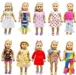 Dciki 10 Sets 18 Inch Doll Clothes,Handmade Fashion American Doll Girl Dress Clothes and Accessories Fits American 18 Inch Doll Girl for Kids. (18 Inch-10set)