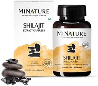 MiNature Shilajit Capsules - Non GMO Extract 500 mg. 180 Veg Caps Sustainably Sourced - Promotes Vibrant Energy & Vitality