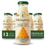 Folkingtons Pure Pressed Valencia Orange Juice - 12 x 250ml Bottles