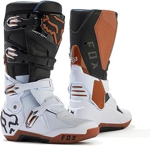 Fox Racing Men's Motion Motocross Boots, Black/White/Gum, 10.5