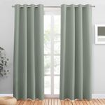 PONY DANCE Thermal Blackout Curtains with Eyelet - Super Soft Extra Long Curtains for Living Room Privacy Protection Window Treatment Drapes for Bedroom Nursery, Sage Green, 2 Panels, 46 x 90 Inch