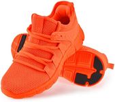 INZCOU Running Shoes Lightweight Tennis Shoes Non Slip Gym Workout Shoes Breathable Mesh Walking Sneakers, Fluorescent Orange, 8.5 Women/7.5 Men