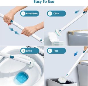 Toilet Wand Cleaning Kit with 48 Refills – Disposable Scrubbing Heads