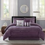 Madison Park Hampton 7 Piece Comforter Set, King, Plum