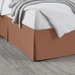 Nestl Bedding Pleated Bed Skirt - Luxury Microfiber Dust Ruffle - Sleek Modern Bed Skirt - 14” Tailored Drop, Cal King, Rust Orange