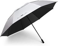 G4Free 80 Inch Extra Large UV Protection Golf Umbrella Windproof Vented Double Canopy Huge Oversize Sun Rain Umbrellas for Family (Silver/Black)