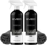 Screen Cleaner Spray (16oz x 2 Pack) - Large Screen Cleaner Bottle - TV Screen Cleaner, Computer Screen Cleaner, for Laptop, Phone, Ipad - Electronic Cleaner - Microfiber Cloth Included