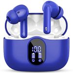 Wireless Earbuds, Bluetooth 5.3 Headphones In Ear with 4 ENC Noise Cancelling Mic, 2023 Bluetooth Earphones Mini HI-FI Stereo Sound, LED Display Wireless Headphones 36H Playtime IP7 Waterproof, Blue