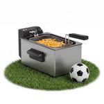 Tristar Stainless Steel Deep Fryer 3L, 2000W Electric Fryer with Adjustable Thermostat up to 190°C, Cool Zone, Viewing Window & Filter Lid, Dishwasher Safe, Cool Touch Housing, FR-9327UK