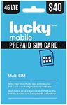 Lucky Mobile 4G LTE Prepaid 40$ SIM Card Starter Kit - Unlimited Talk Canada + 50 GB (4G Network) | 1 Month Prepaid Service Incl. | Pay as You go | Canada | Prepaid | Promotion