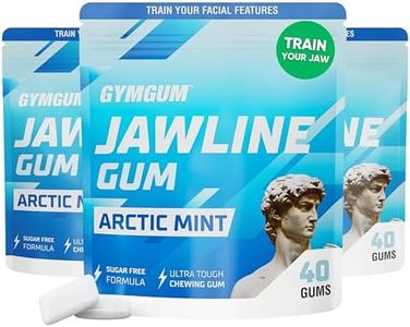 Gymgum Jawline Gum | Hard Chewing Gum For Jaw Strength | Train Your Facial Features - Mewing Jaw Gum | Ultimate Jawline Exerciser | 0 Calories & Sugar Free Hard Gum (Arctic Mint, 120 Count)