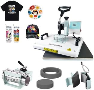 BetterSub Combo 5 in 1 12‘’ x15‘’ Heat Press Machine for T-Shirt 20/30oz Tumbler Heat Press Hat Plate Cap Printing Heat Transfer Digital Industrial-Quality Sublimation Machine 360 Degree Swivel Teal