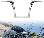 TIGERSGATE 1-1/4" Fat Chrome Rise Ape Hangers Handlebar 12-Inch Z bar for Harley Sportster Dyna Softail 1995-Up Road King