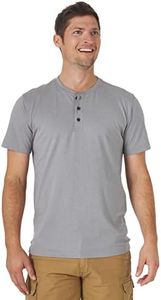 Wrangler Authentics Men's Short Sleeve Henley Tee, Frost Gray Heather, X-Large