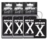 AREON X Version Car Air Freshener Black Crystal Mirror Hanging Set Multi Pack of 3