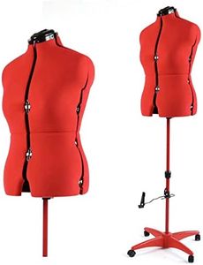 PDM WORLDWIDE Dress Form Adjustable Female Mannequin for Sewing Size 12-18, Pinnable Body Form with 13 Dials, Detachable Rolling Base, 42.5"-60" Height Range for Clothing Display, Medium to Large