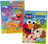 Sesame Street Coloring Activity Book Bundle - Elmo, Cookie Monster, Ernie - 2 Count - 80 Pages Each