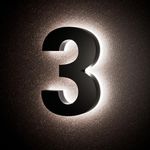 5 Inch Backlit LED House Numbers for Outside, Stainless Steel Floating Home Address Number, Large Modern House Numbers for Yard, Street, Durable Matte Black Finish, Waterproof