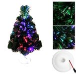 45 cm Christmas Tree Main Artificial Christmas Tree Fibre Optic Christmas Tree Actuated with Colour Changing Light Shrubbery Xmax by Yunhigh – Multicoloured