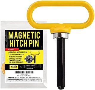 Yellow Magnetic Lawn Mower Trailer Hitch Pins, Ultra Strong Neodymium Magnet Trailer Gate Pin for One Handed Hook On & Off, Securely Hitch Lawn & Tow Behind Attachments