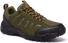 SHULOOK Men's Waterproof Hiking Shoes Lightweight Breathable Trekking Trails Shoes Non-Slip Outdoor Shoes Army/Green