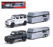 Invite Enterprise 1:32 Marcedees G63 Trailer Diecast Metal Pull Back Car with 6 Openable Doors with Sound and Light Toy Decoration car Best Gift Toys for Kids 【Colors as Per Stock】