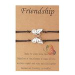 ZZ ZINFANDEL Friendship Bracelet Butterfly Turtle Yin Yang Bracelet Best Friend Bracelet 2, adjustable, no gemstone