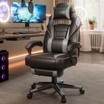 SONGMICS Racing Gaming Chair, Adjustable Office Chair with Footrest, Ergonomic Design, Headrest, Lumbar Support, 150 kg Weight Capacity, Ink Black and Dove Grey OBG073BH08