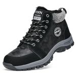 Qiucdzi Men's Women's Snow Boots Winter Shoes With Lace-up Comfortable Fur Lined Boots for Women Waterproof Slip On Booties Warm Anti Slip Shoes