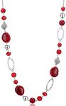 BULINLIN Beaded Long Silver Necklac