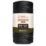 Texas Bushcraft Tarred Bank Line Twisted Twine - #36 Black Nylon String for Fishing, Camping and Outdoor Survival – Strong, Weather Resistant Bankline Cordage for Trotline and Marine Thread…