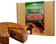 Grandpas Cakes Christmas Fruit Cake Mix with Brandy, Add 2 Eggs and Mix, Video Instructions, makes an 8" Cake.