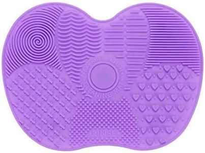 GEHARTY Makeup Brush Cleaner Pad Makeup Brush Cleaning Mat makeup brushes Cleaning Mat Portable Washing Tool Scrubber With Suction Cup (purple)