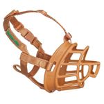 Baskerville Ultra Dog Muzzle- Tan Size 5, Perfect for Large Dogs, Prevents Chewing and Biting, Basket Allows Panting and Drinking-Comfortable, Humane, Adjustable, Lightweight, Durable