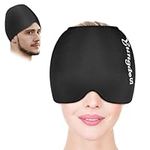 Yungden Migraine Relief Cap, Reusable Headache Relief Hat for Men and Women, Ice Hat for Migraine, Migraine Mask Gel Ice Pack, Cold Therapy Cooling Ice Pack (Black)