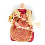 The Christmas Workshop 82000 Angel Christmas Tree Topper / 12” Tall/Red & Gold Coloured/Indoor Christmas Decoration