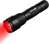 ULTRAFIRE Red LED Torch 620-630nm Red Light Hunting Torch, Single Mode Zoomable Red Hunting Light for Night Vision, Super Power Adjustable Focus Red Predator Light, 502R