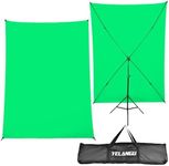 YELANGU portability Green Screen backdrop with stand Kit: 5x6.5ft, Foldable, Perfect for Streams, Gaming, Teaching. includes Tripod, Durable Polyester Cloth, Storage Bag, Hooks, and Light Stand.