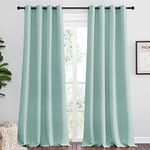 NICETOWN Aqua Blue Blackout Curtains 120" Long for Office, Dining Room, Guest Room, 55" Wide by 120" Long, 2 Pieces, Sound Reducing Heat and Cold Block Curtain Panels for Modern Room Decorative