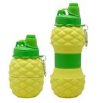 DD RETAILS Cute Pineapple Shape Folding Silicone Water Bottle || Portable Collapsible Sport Water Bottle || Water Bottle For Hiking, Camping, Sports, Road Trips, Outdoor (Pack Of 1) (Pineapple Shape)