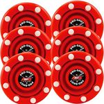 6 Pack of IDS Roller Hockey Puck Pro Shot (Red)