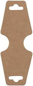 Juvale Necklace Cards - 200-Pack Blank Bracelet, Necklace Display & Bracelet Display Cards, Jewelry Hanging Cards for Anklet, Fashion Jewelry, Kraft Brown, 4.75 x 1.75 Inches