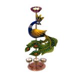 Illuminate Your Space with Elegant Tealight Candle Holder - Decorative Peacock Four Candle Holder (Design 3)